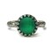 10mm Rose Cut Green Onyx 925 Antique Sterling Silver Ring by Salish Sea Inspirations product 1
